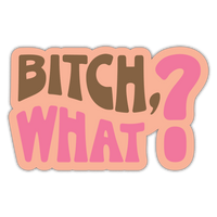 Bitch, What? Funny Vinyl Sticker