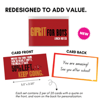 Grit for Boys & Young Men - Lunch Notes and Affirmations