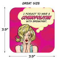 I Forgot to Have a Cosmopolitan with Breakfast Paper Coaster Set