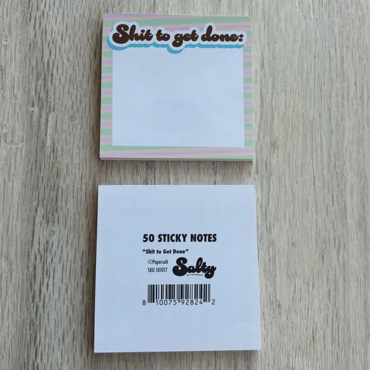 Shit To Get Done Sticky Notes (3x3" Post It's with 50 Sheets)