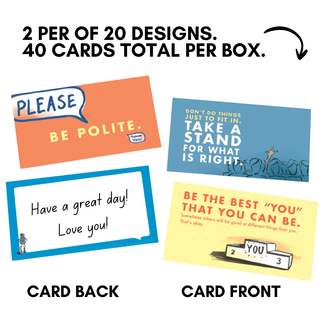 "Being Yourself" - Boxed Lunch Note Set for Young Kids