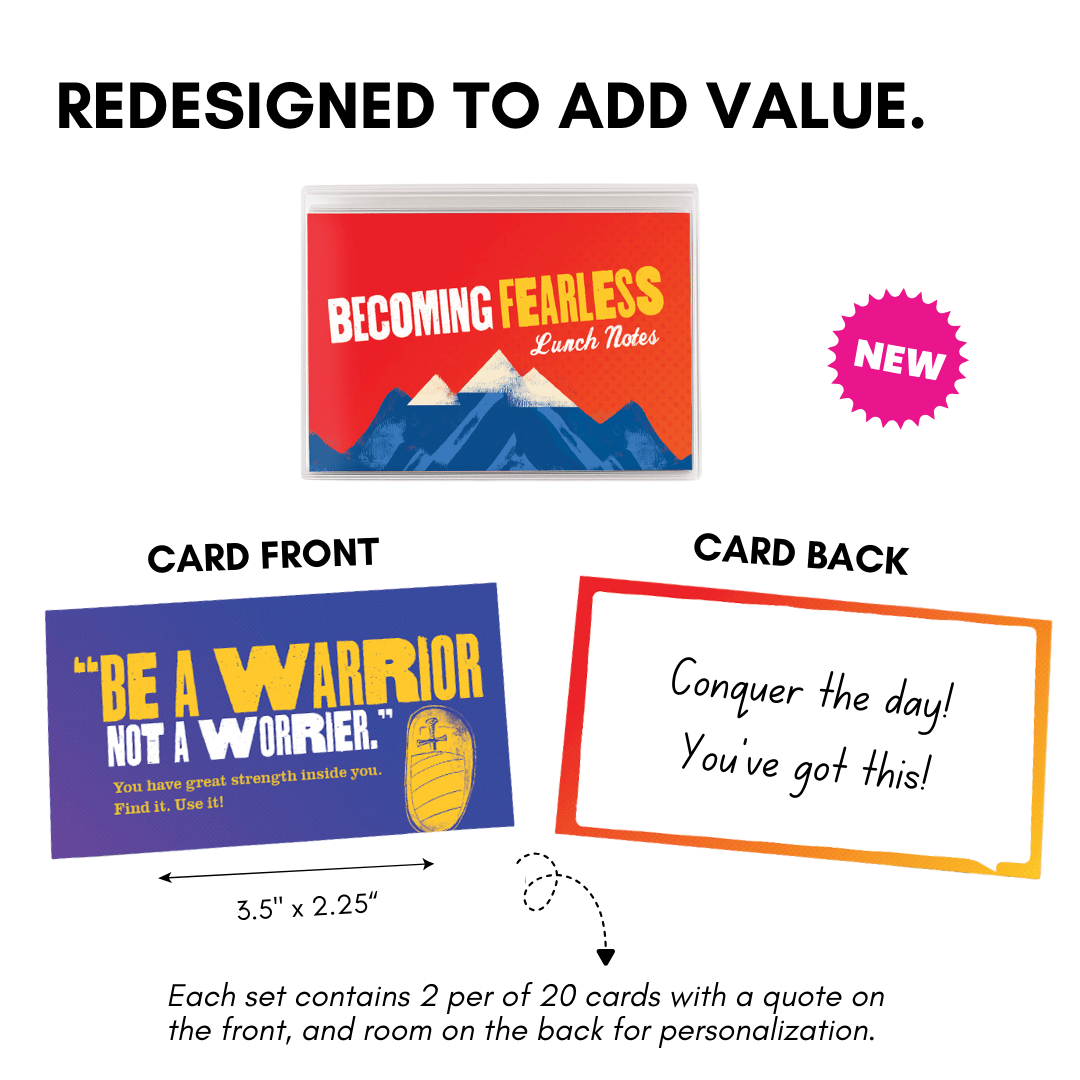 "Becoming Fearless" Affirmation Cards and Lunch Notes - Boxed Set