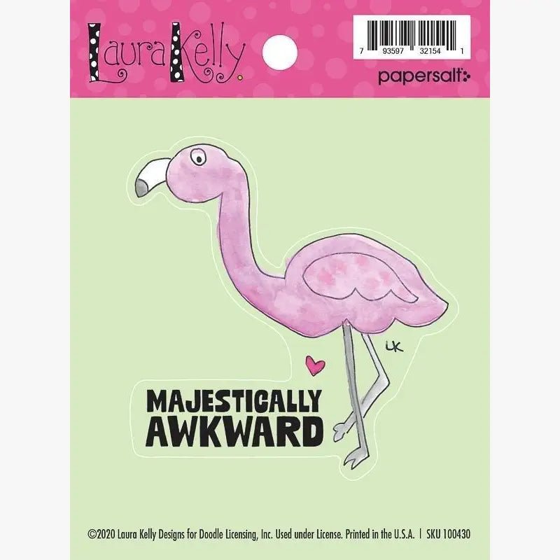 Majestically Awkward! Cute & Colorful Flamingo Sticker