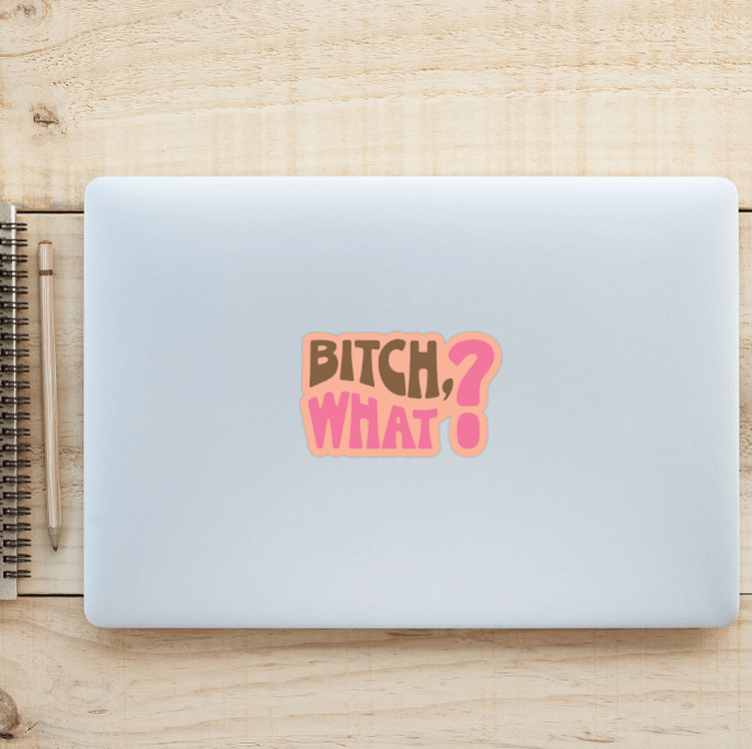 Bitch, What? Funny Vinyl Sticker