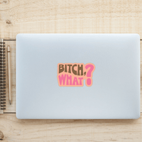 Bitch, What? Funny Vinyl Sticker