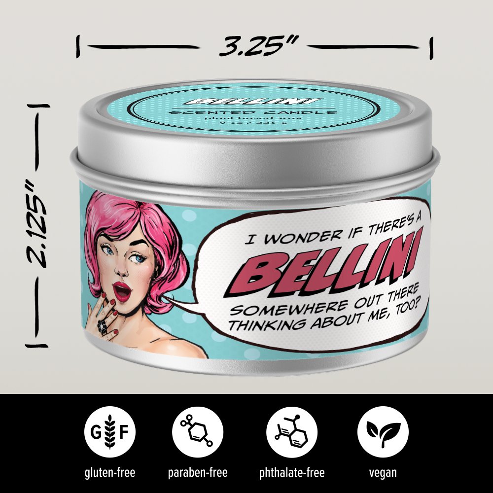 "Peach Bellini" Handpoured Soy Tin Candle (8oz)