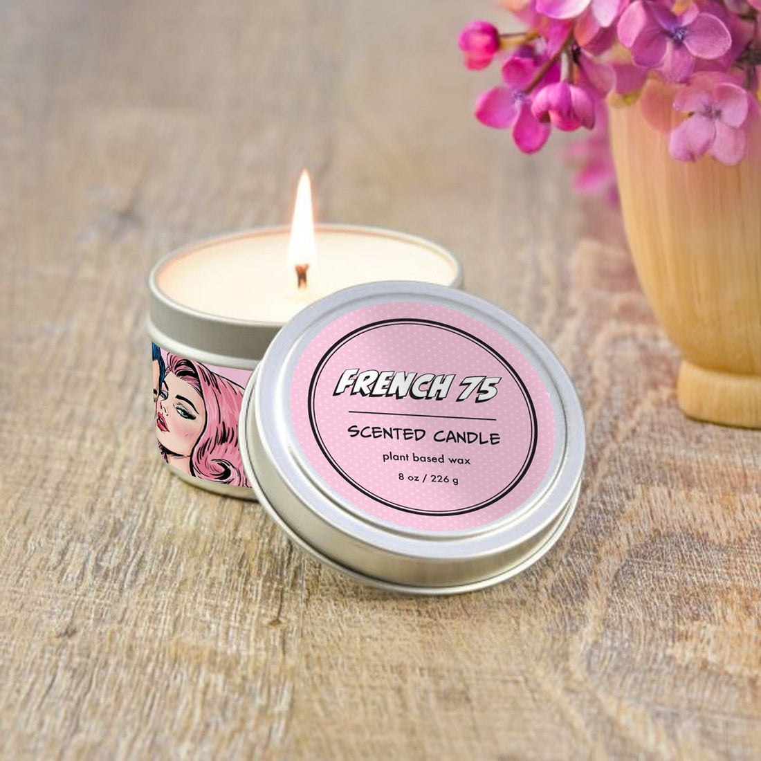 "French 75" Handpoured Soy Tin Candle (8oz)