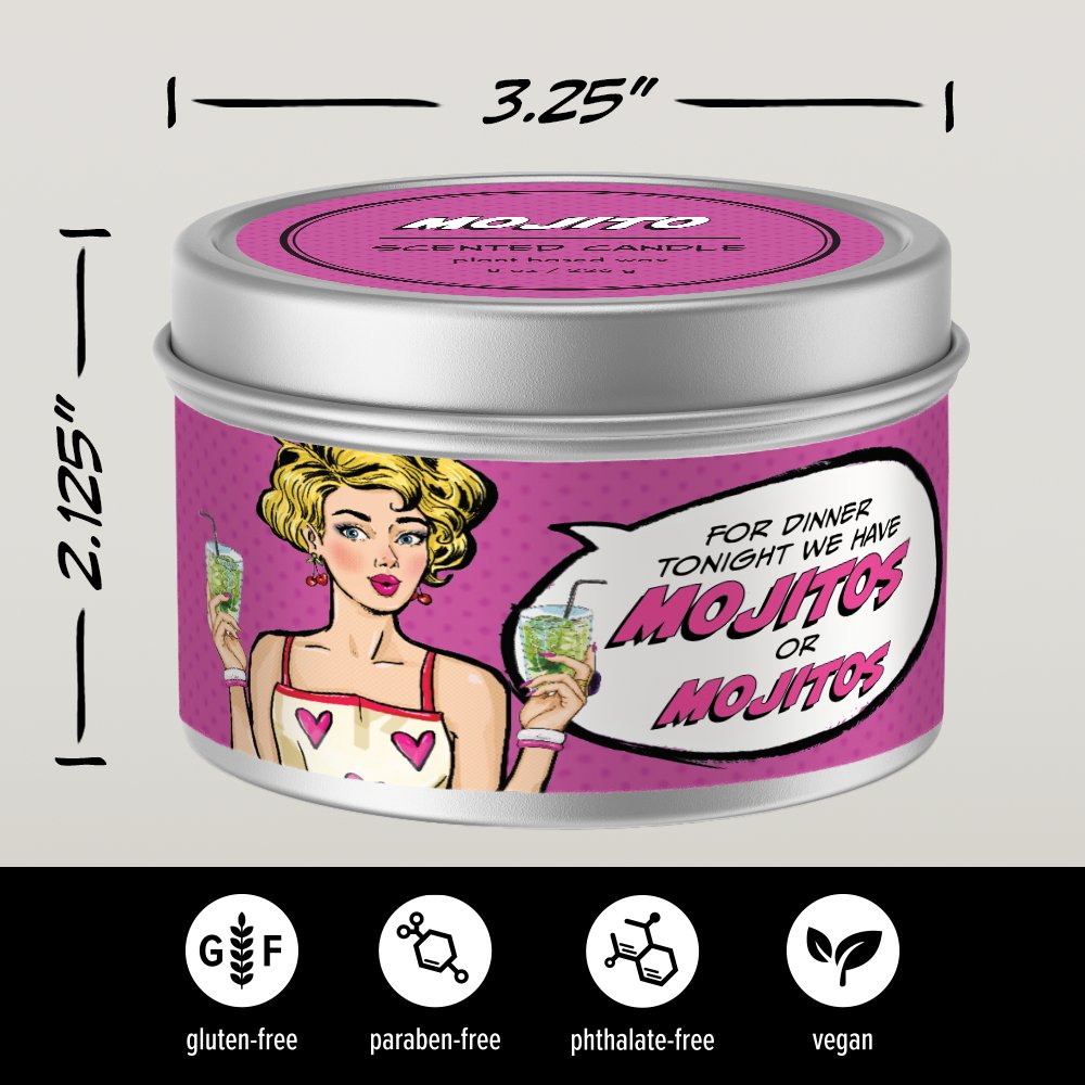 "Mint Mojito" Handpoured Soy Tin Candle (8oz)