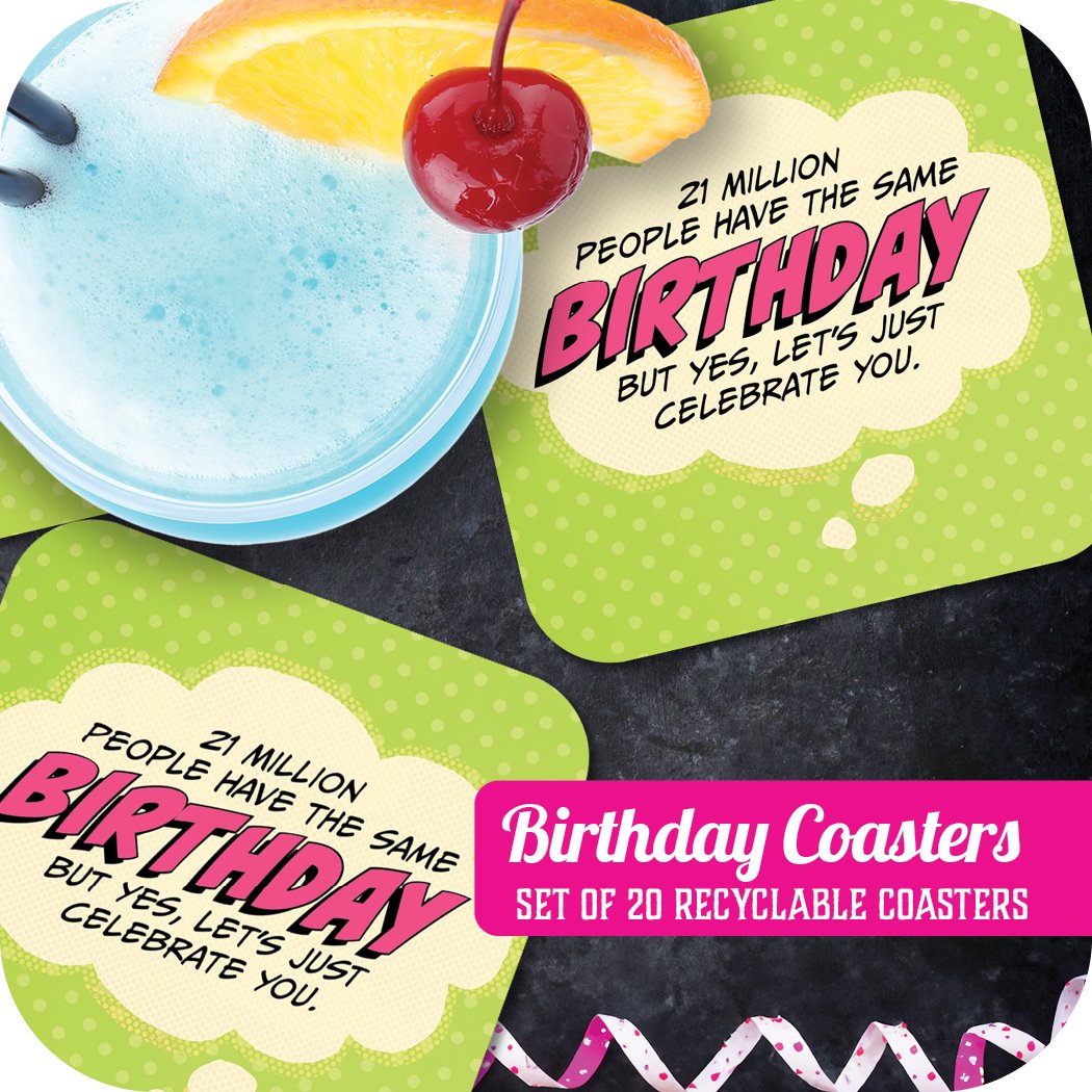 21 Million People Have the Same Birthday Paper Coaster Set