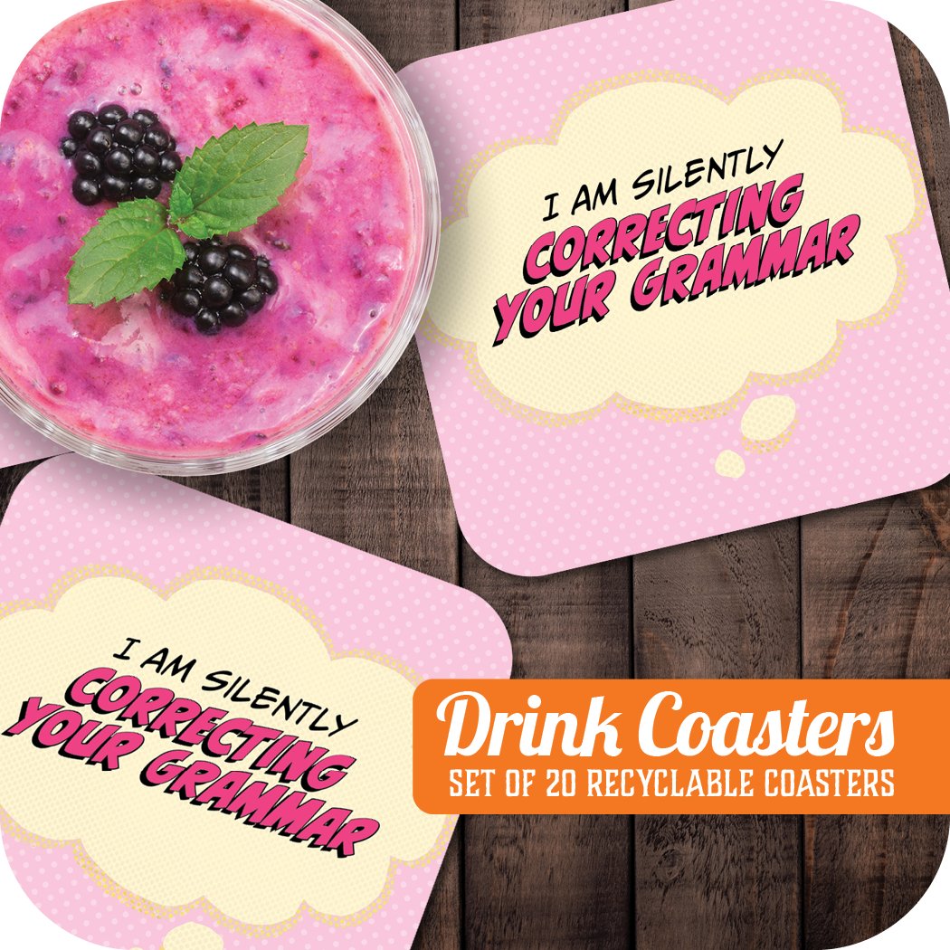 I am Silently Correcting Your Grammar Paper Coaster Set