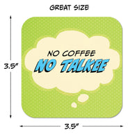 No Coffee No Talkee Paper Coaster Set