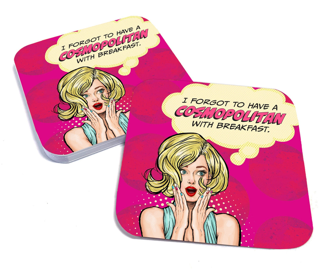 I Forgot to Have a Cosmopolitan with Breakfast Paper Coaster Set
