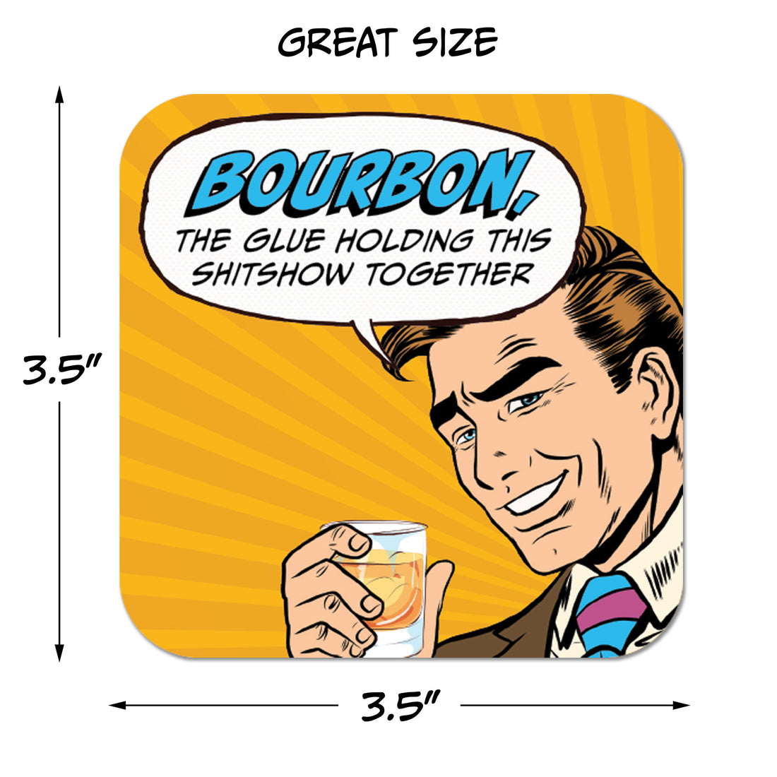 Bourbon, the Glue Holding This Shitshow Together Paper Coaster Set
