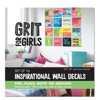 grit for girls inspirational wall decal set cover packaging