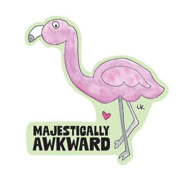 Majestically Awkward! Cute & Colorful Flamingo Sticker